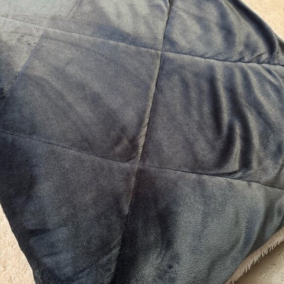 London fog king comforter diamond quilt pattern dark grey Cream Bedding Blanket - Picture 12 of 15